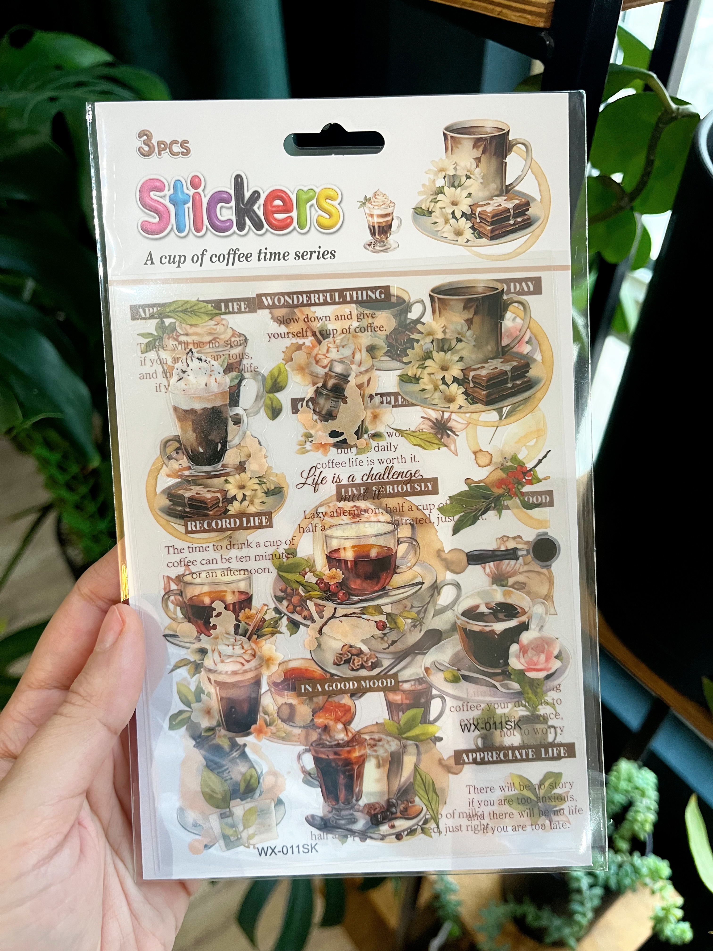 استیکر شفاف سه ورقی طرح قهوه 2