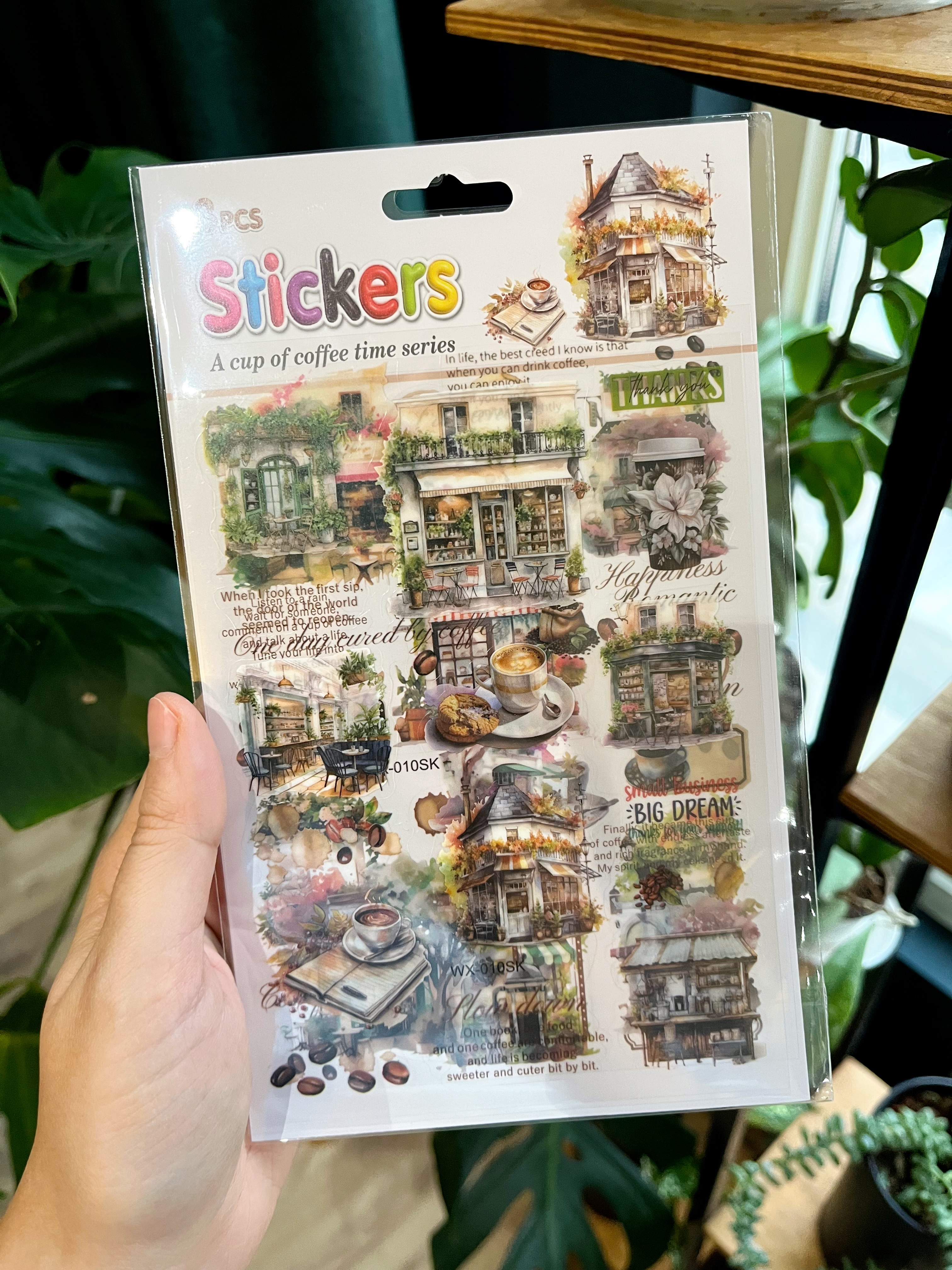 استیکر شفاف سه ورقی طرح کافه