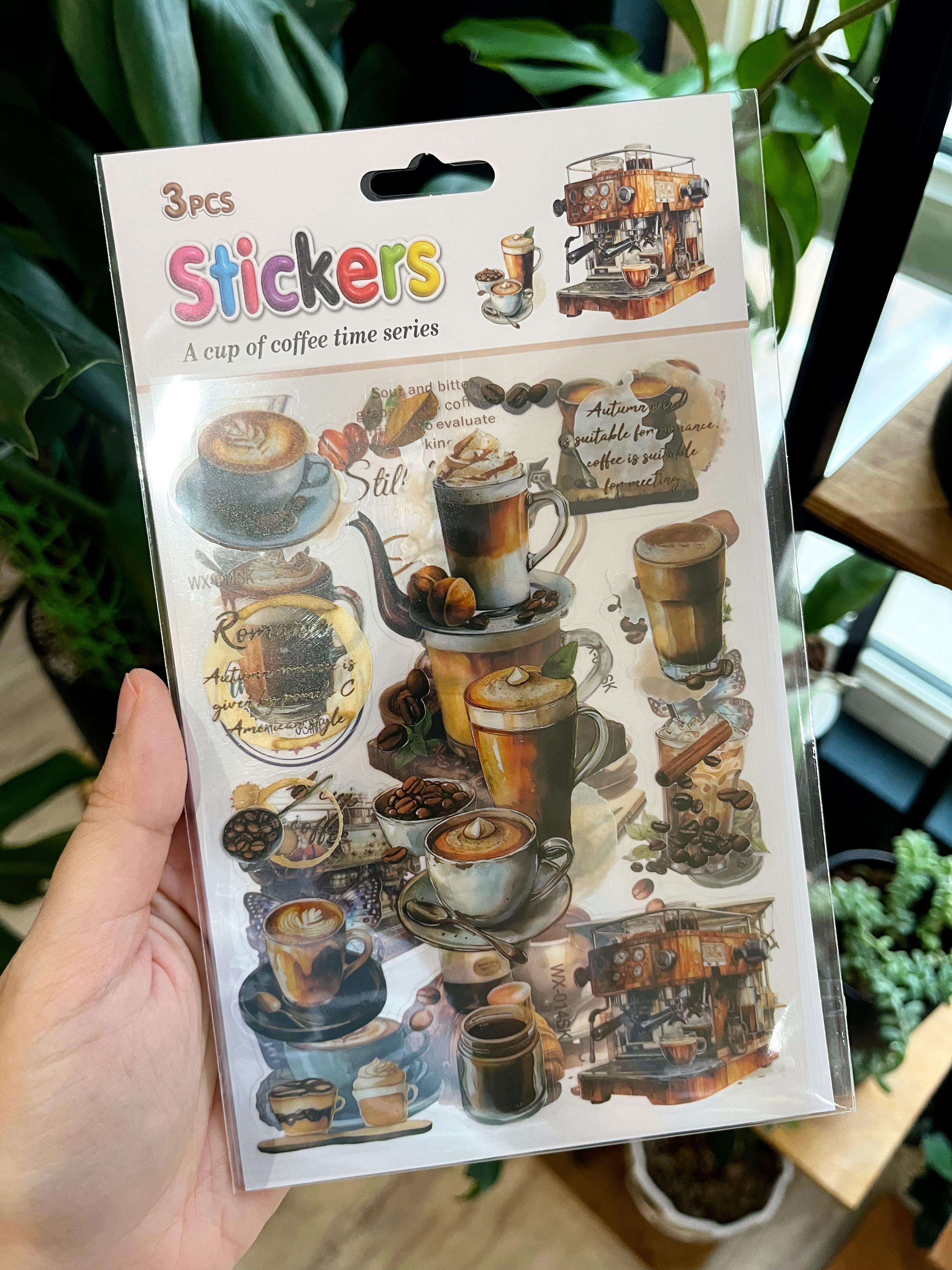 استیکر شفاف سه ورقی طرح قهوه 3