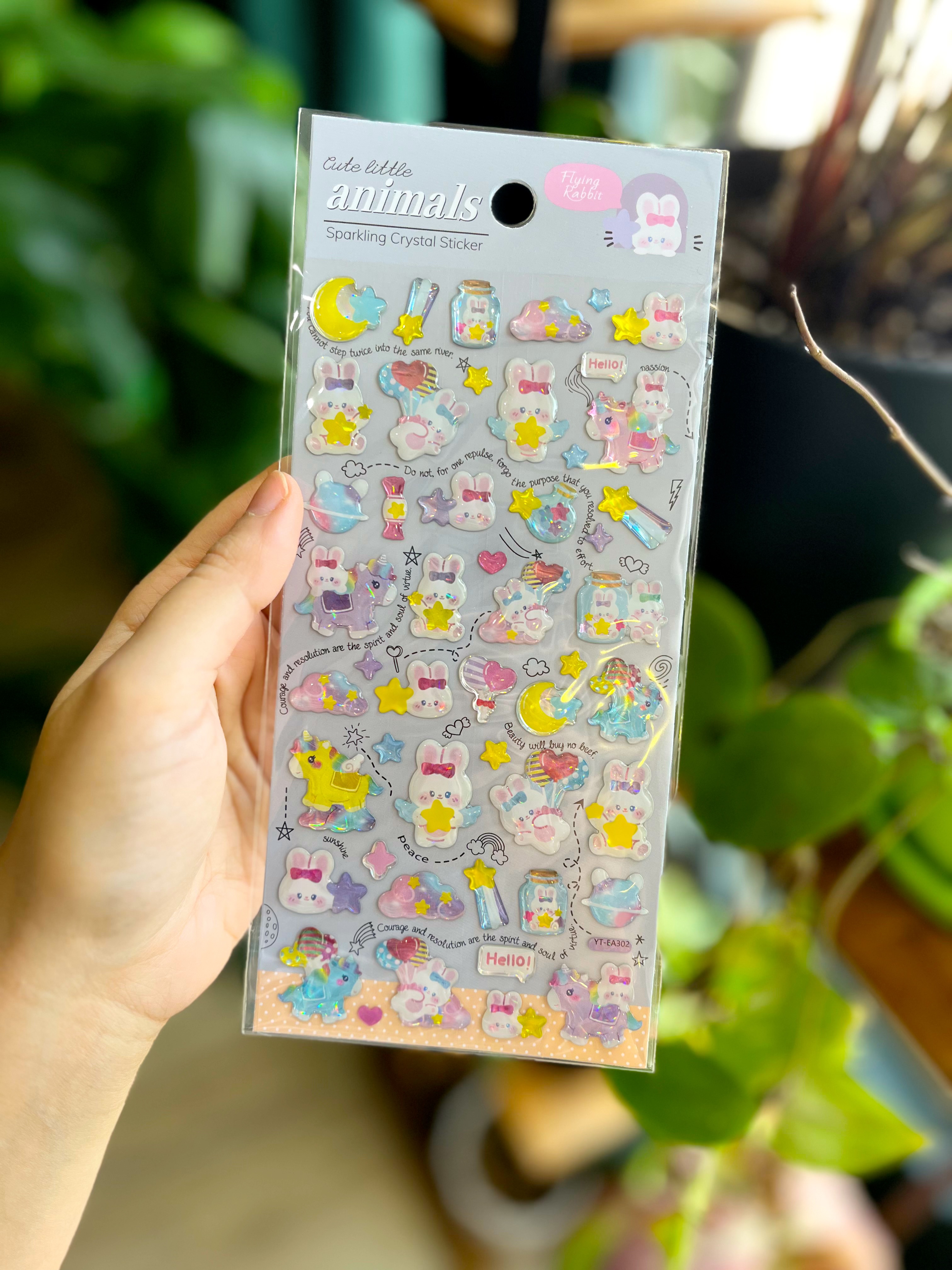 استیکر برجسته درخشان طرح خرگوش و آسمون