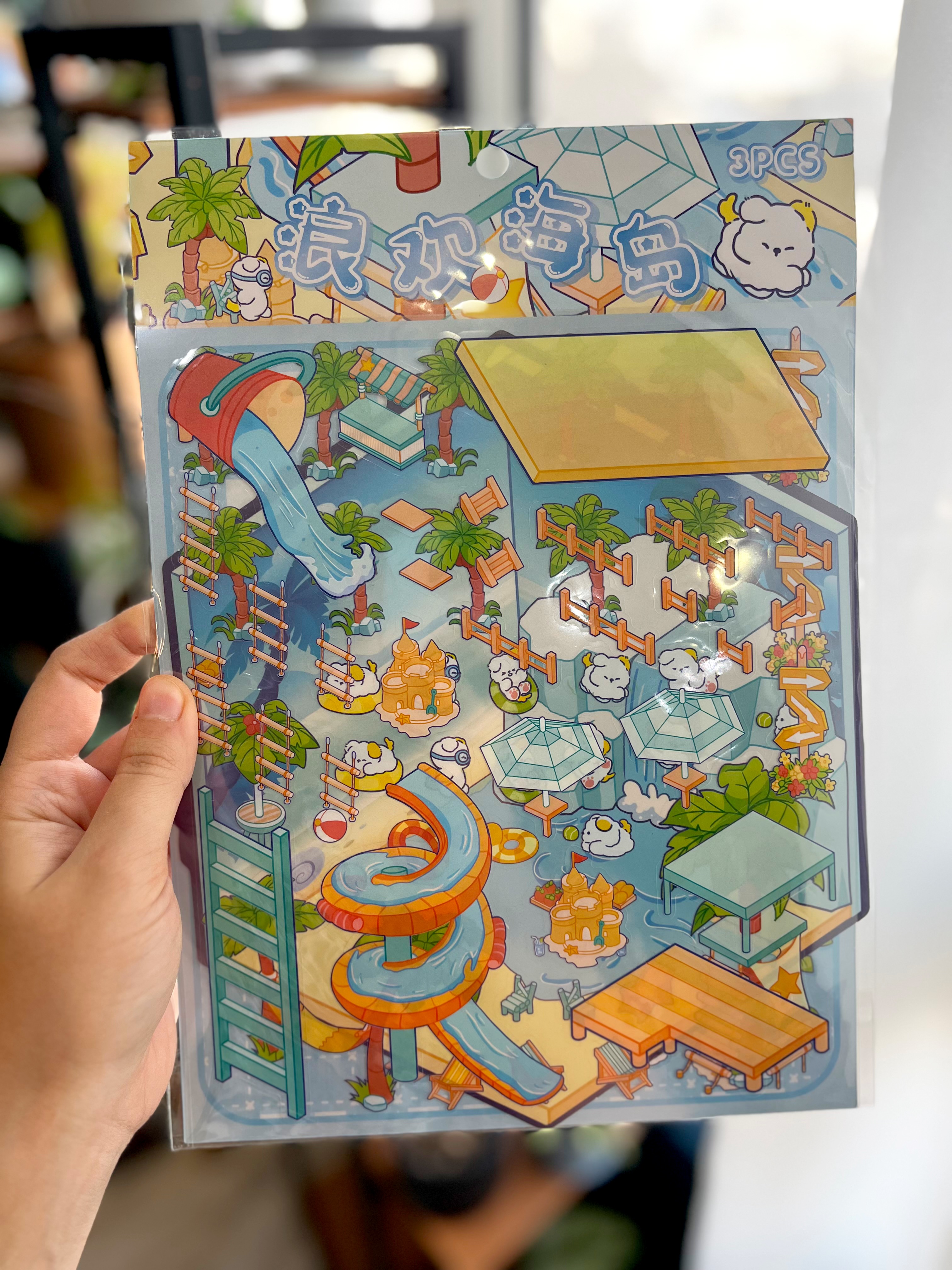 استیکر چیدمانی پارک آبی کد ۱۰۱۷۰