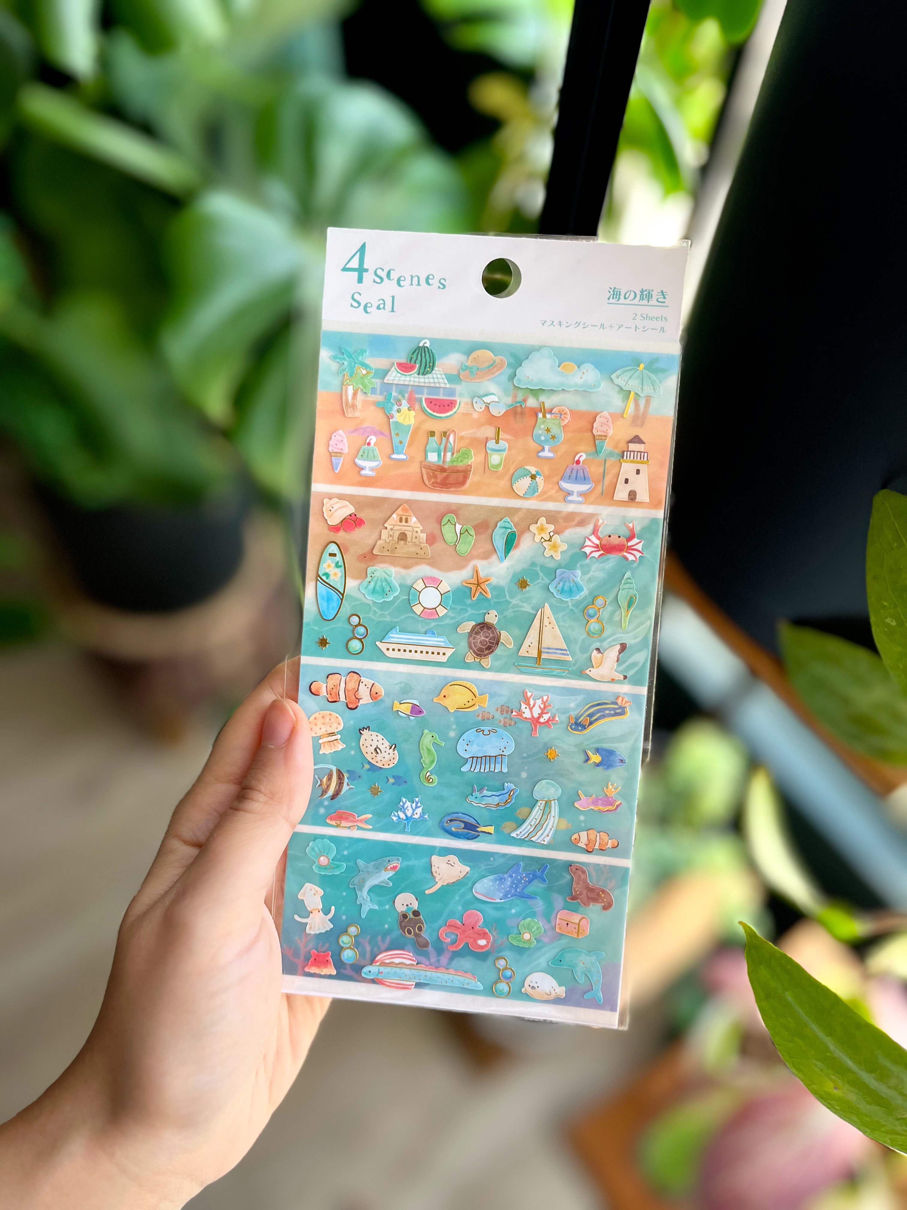 استیکر ۲ ورقی ۴ طرح از ساحل تا عمق دریا