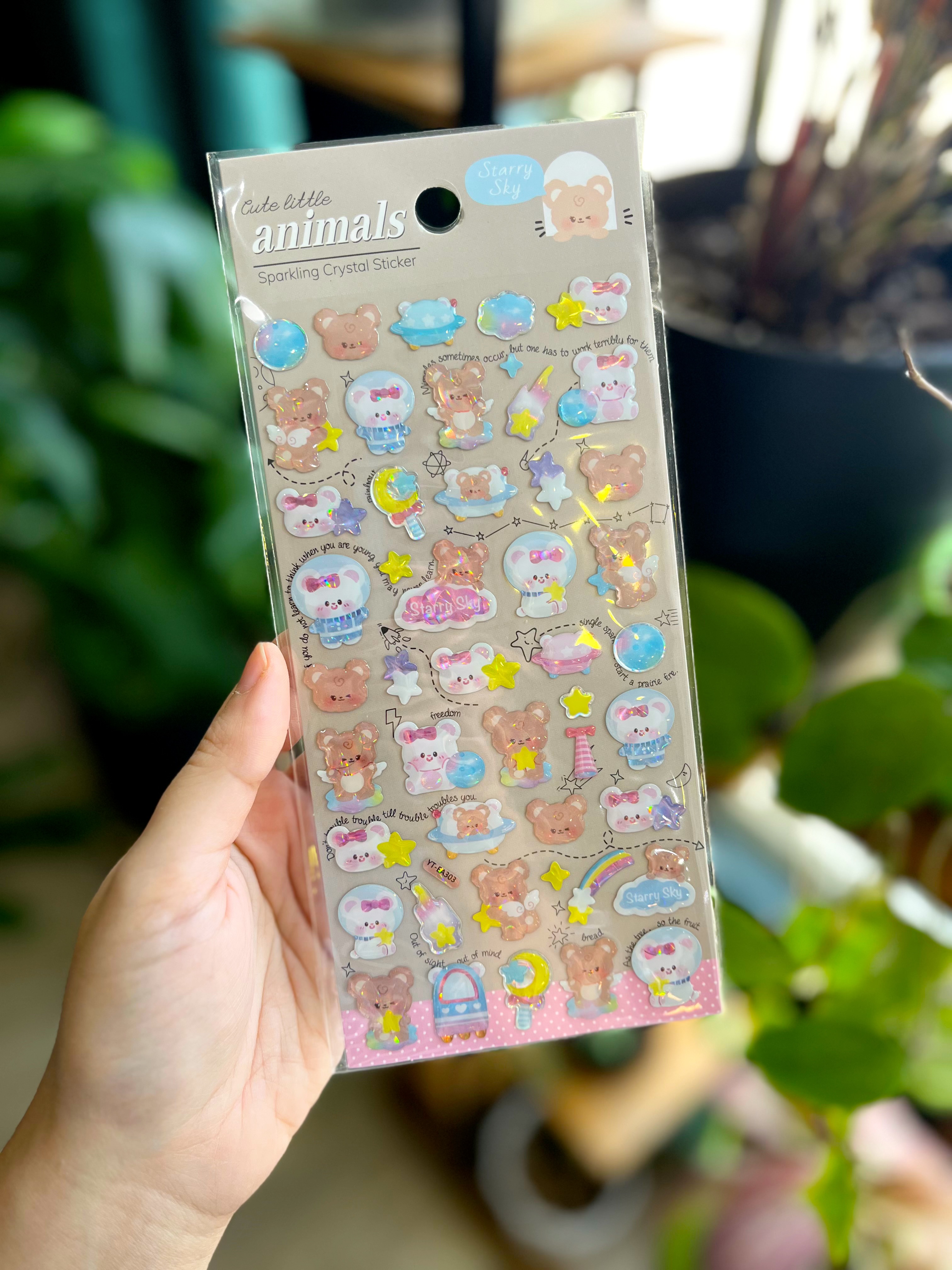 استیکر برجسته درخشان طرح خرس ستاره ای