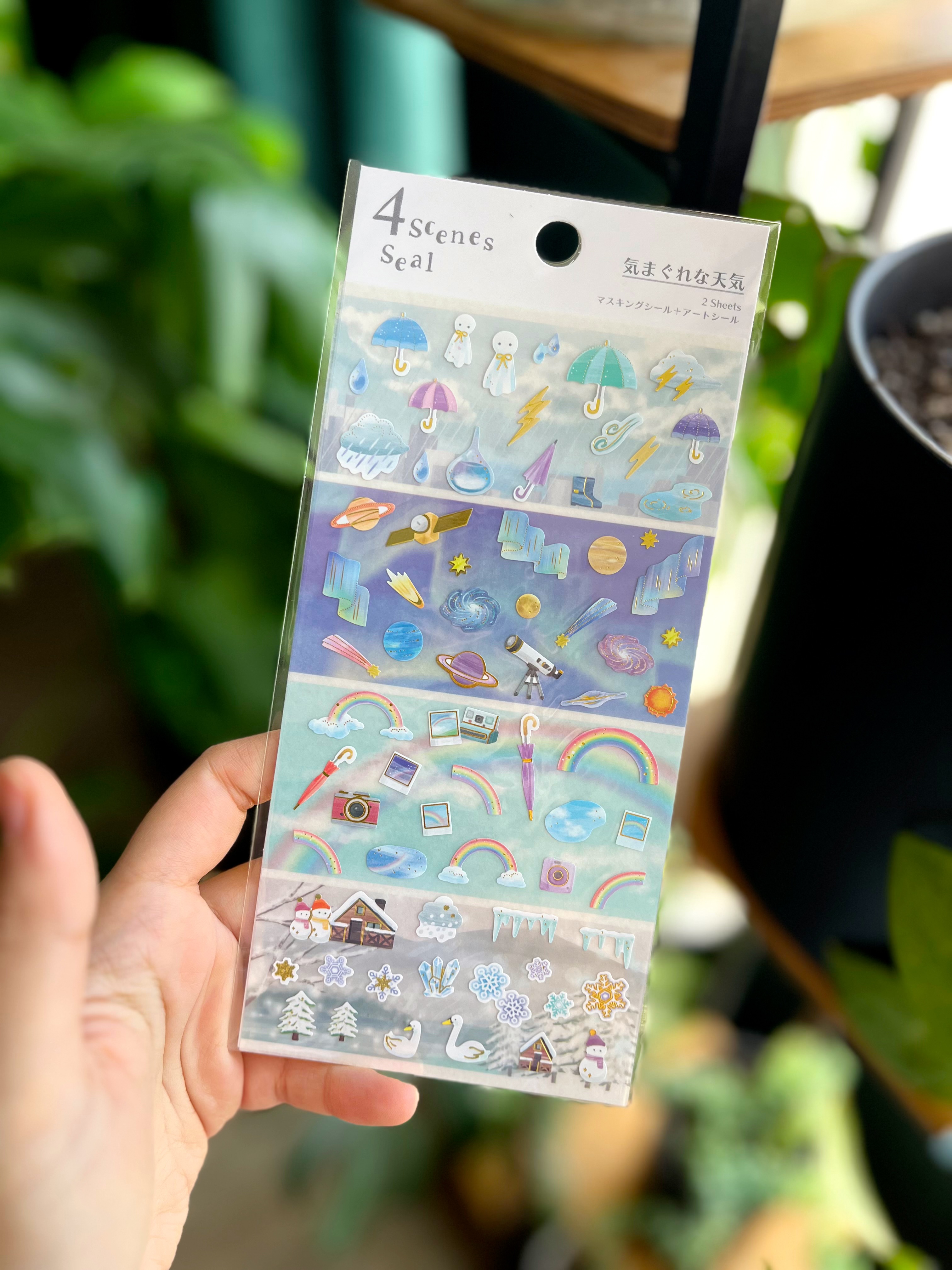 استیکر ۲ ورقی ۴ طرح مختلف آسمان و آب و هوا